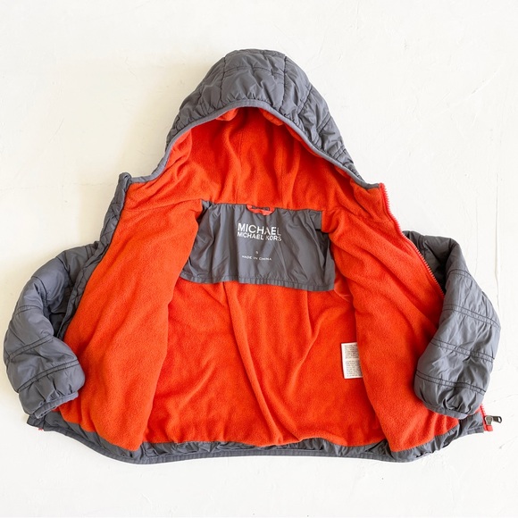 Michael Kors Boys Size 5T Light Down Full Zip Hooded Puffer Winter Jacket - Picture 8 of 10